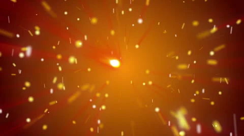 Abstract Shining Animated Particles Against Dark Orange Background Stock Footage 55664504