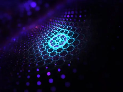 Abstract  Shining Blue Background - Fractal Art Stock Illustration