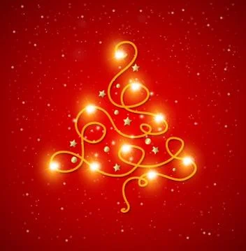 Abstract shining Christmas tree Stock Illustration