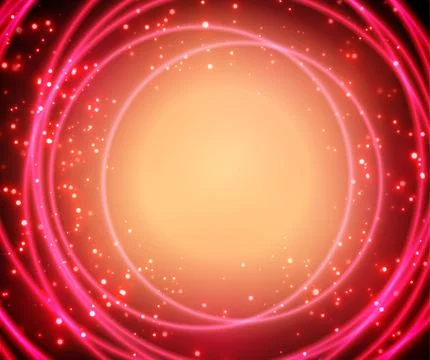Abstract shining circles. Bright background with bokeh. Illustrazione stock