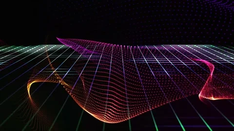 Abstract shining colorful grid lines squares shapes geometric background wi.. Stock Footage 332884897