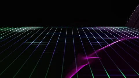 Abstract shining colorful grid lines squares shapes geometric background wi.. Stock-Footage 332884898