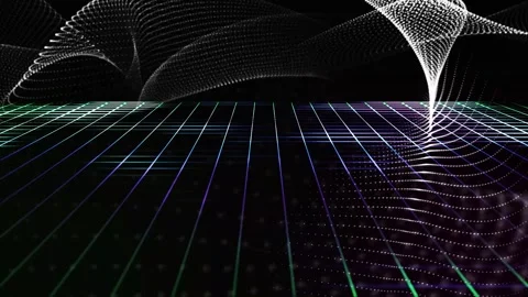 Abstract shining colorful grid lines squares shapes geometric background wi.. Video stock 332884973