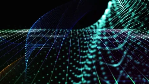 Abstract shining colorful grid lines squares shapes geometric background wi.. Stock Footage 332884988