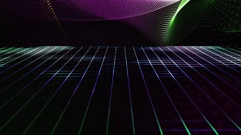 Abstract shining colorful grid lines squares shapes geometric background wi.. Stock Footage 332884992