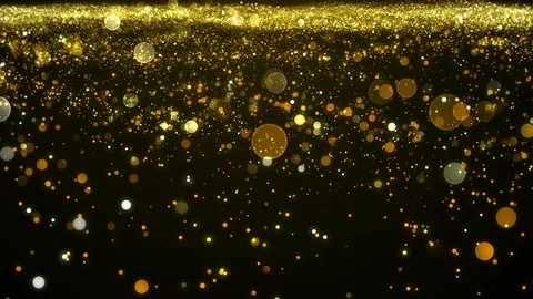 Abstract shining gold particles wave movement 4K motion background looped Stock Footage 127680469