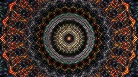 Abstract with shining lines abstract background, mandala, 4k seamless loops Video stock 211818075