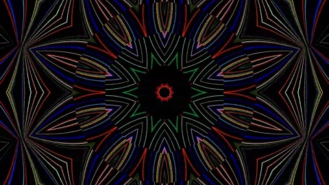 Abstract with shining lines abstract background, mandala, 4k seamless loops Stock Footage 252057414