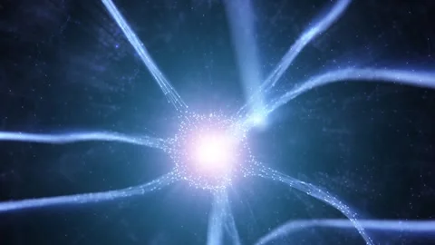Abstract shining Neuron cell in the brain animation Stock Footage 318674981
