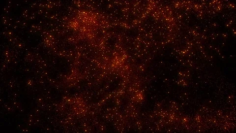 Abstract Shining Orange Digital Wave Particles on A Black Background Stock-Footage 203021947