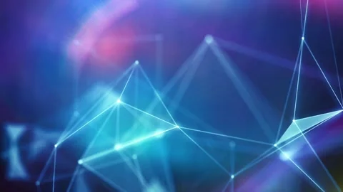 Abstract Shining Plexus, Neon Connection Lines , Futuristic Technology Stock Footage 321934328