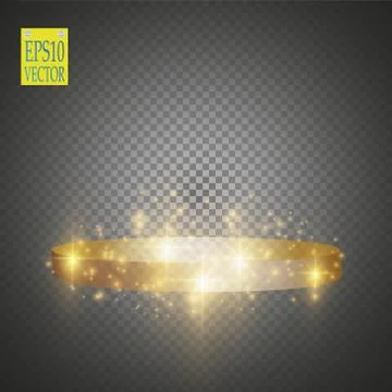 Abstract Shining Podium Background with Spotlights. Gold Glittering Scene. You Stock Illustration