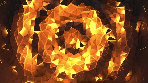 Abstract shining triangular geometric loop background Stock Footage 94516634