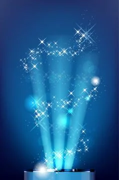 Abstract shiny background with light rays and stars Stock Illustration