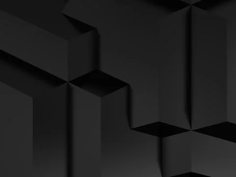 Abstract shiny black cgi background. Geometric 3d Illustrazione stock