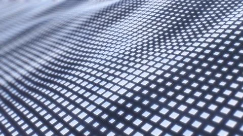 Abstract Shiny Blue Square Tile Shaped Grid Dots Wave Pattern Flows Stock Illustration