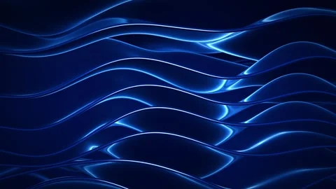 Abstract shiny blue waves animation with smooth liquid metal effect Stock Footage 316993083