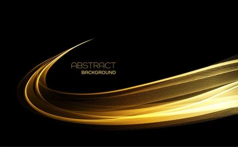 Abstract shiny color gold wave design element Stock Illustration