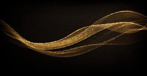 Abstract shiny color gold wave luxury background Illustrazione stock