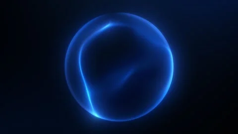 Abstract shiny dark blue plasma energy sphere particles and waves. Magic sh.. Video stock 332662053