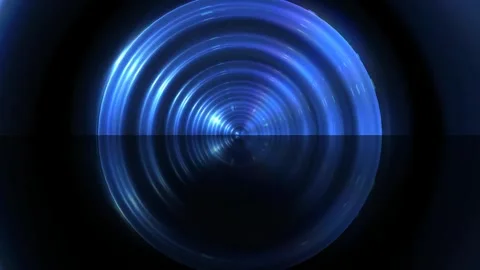 Abstract shiny dark blue waves tunnel motion background Video stock 263399314