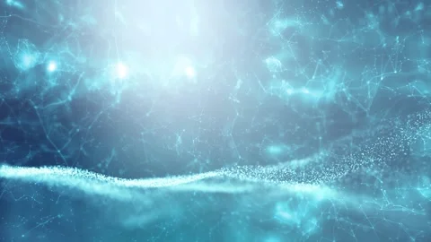 Abstract shiny digital technology cyber space waves Stock Footage 323493029