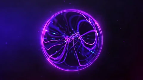 Abstract shiny gradient particle sphere rotating with glowing colorful ener.. Stock Footage 320373913