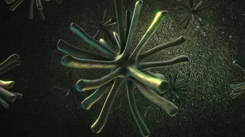 Abstract shiny green objects rotating Stock Footage 255886592