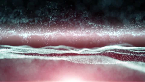 Abstract shiny particles waves pattern background Stock Footage 320261989