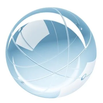 Abstract shiny sphere glass render - 3D illustration Stock Illustration