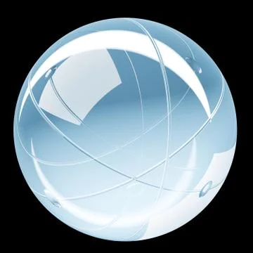 Abstract shiny sphere glass render - 3D illustration Stock Illustration
