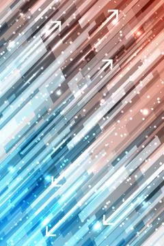 Abstract shiny straight lines vector background with glitter and arrows. Stock Illustration