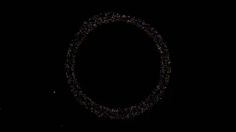 Abstract shiny tiny particles circular motion background Stock-Footage 261253824