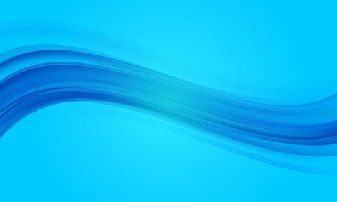Abstract shiny wave design element with smooth effect on blue background. Stock Illustration