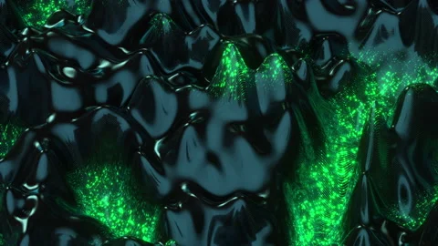 Abstract shockwave futuristic grid surface seamless loop 3D render animation Stock Footage 171115439