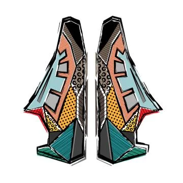 Abstract shoes pair Stock Illustration