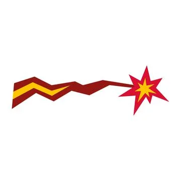 Abstract shooting star or lightning blast icon Stock Illustration
