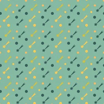 Abstract shooting star seamless pattern background. Vector illustration. Illustrazione stock