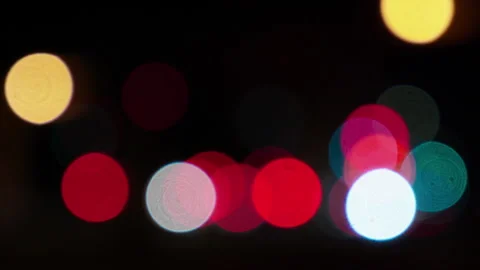 Abstract shot of blurred headlights Stock Footage 275225232