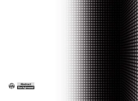 Abstract of side halftone black dot of right empty perspective. Stock-Illustration