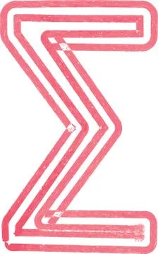 Abstract Sigma Sum Symbol made with red marker 스톡 일러스트