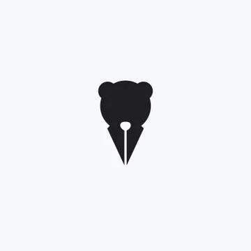 Abstract Sign of a bear writer. Vector Illustration Stock Illustration