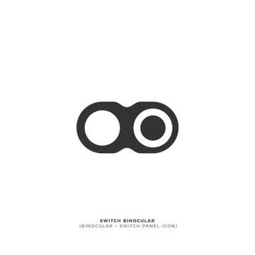 Abstract sign of binocular switch. Isolated Vector Illustration Stock Illustration