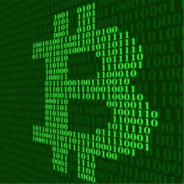 Abstract sign bitcoin of binary code Stock Illustration
