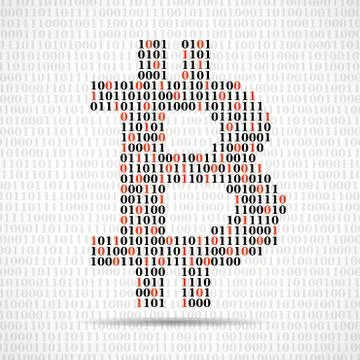 Abstract sign bitcoin of binary code, technology logo 스톡 일러스트