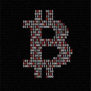 Abstract sign bitcoin of binary code, technology logo Stock Illustration