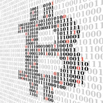 Abstract sign bitcoin of binary code, technology logo 스톡 일러스트