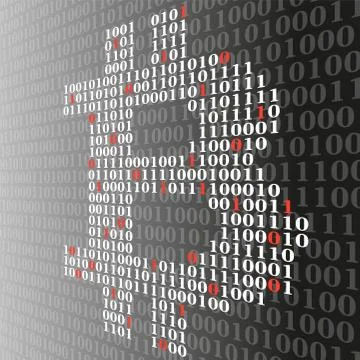 Abstract sign bitcoin of binary code, technology logo Stock Illustration