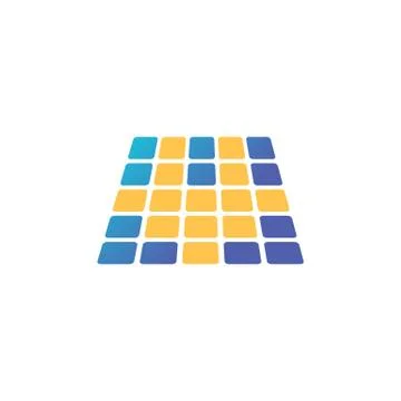 Abstract sign of a Blue Solar Panel and Power Socket Stock Illustration