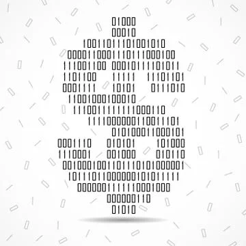 Abstract sign dollar of binary code, logo Stock Illustration